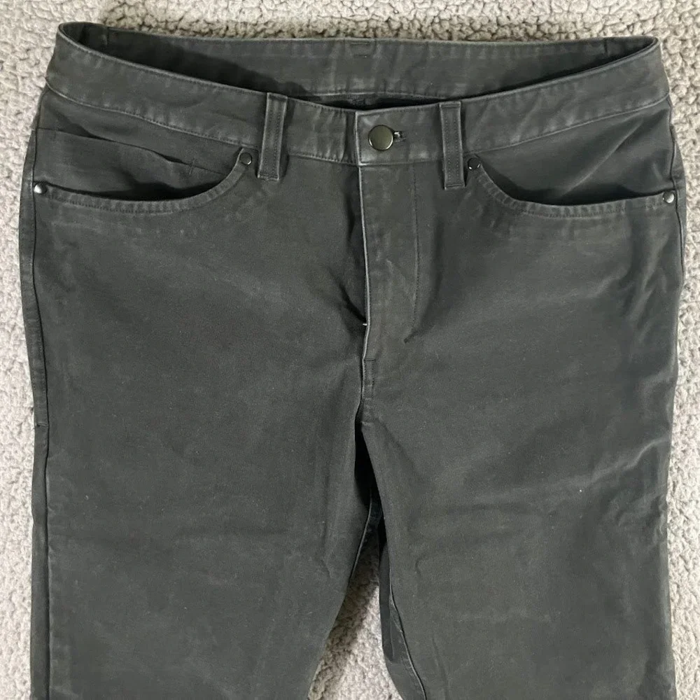 Lululemon Mens 31x30 Charcoal Black Slim Fit ABC Pants Canvas Techwear Commuter